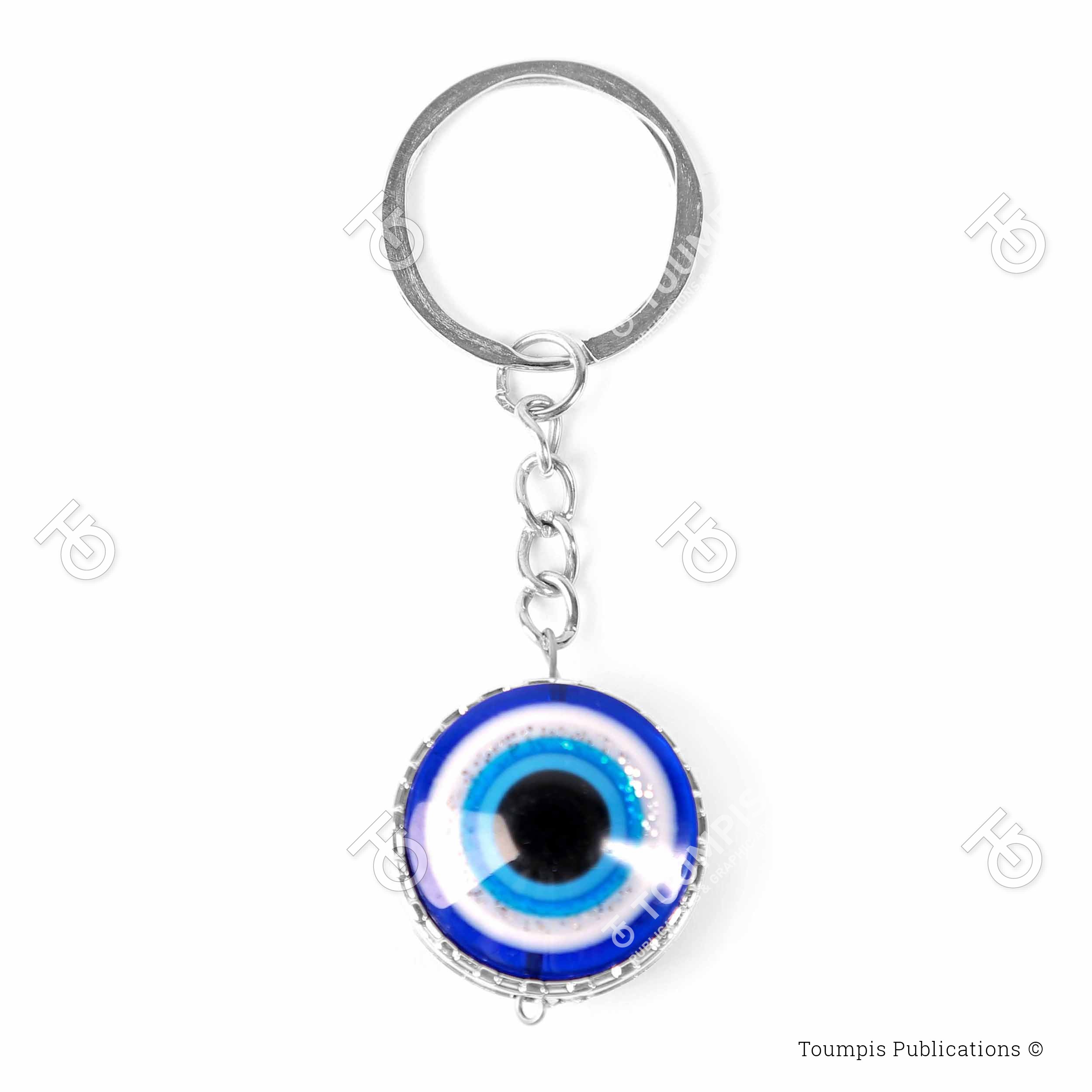 evil eye, ματάκι, μπρελόκ μπλε χάντρα, keychain heart blue, mprelok mati xantra