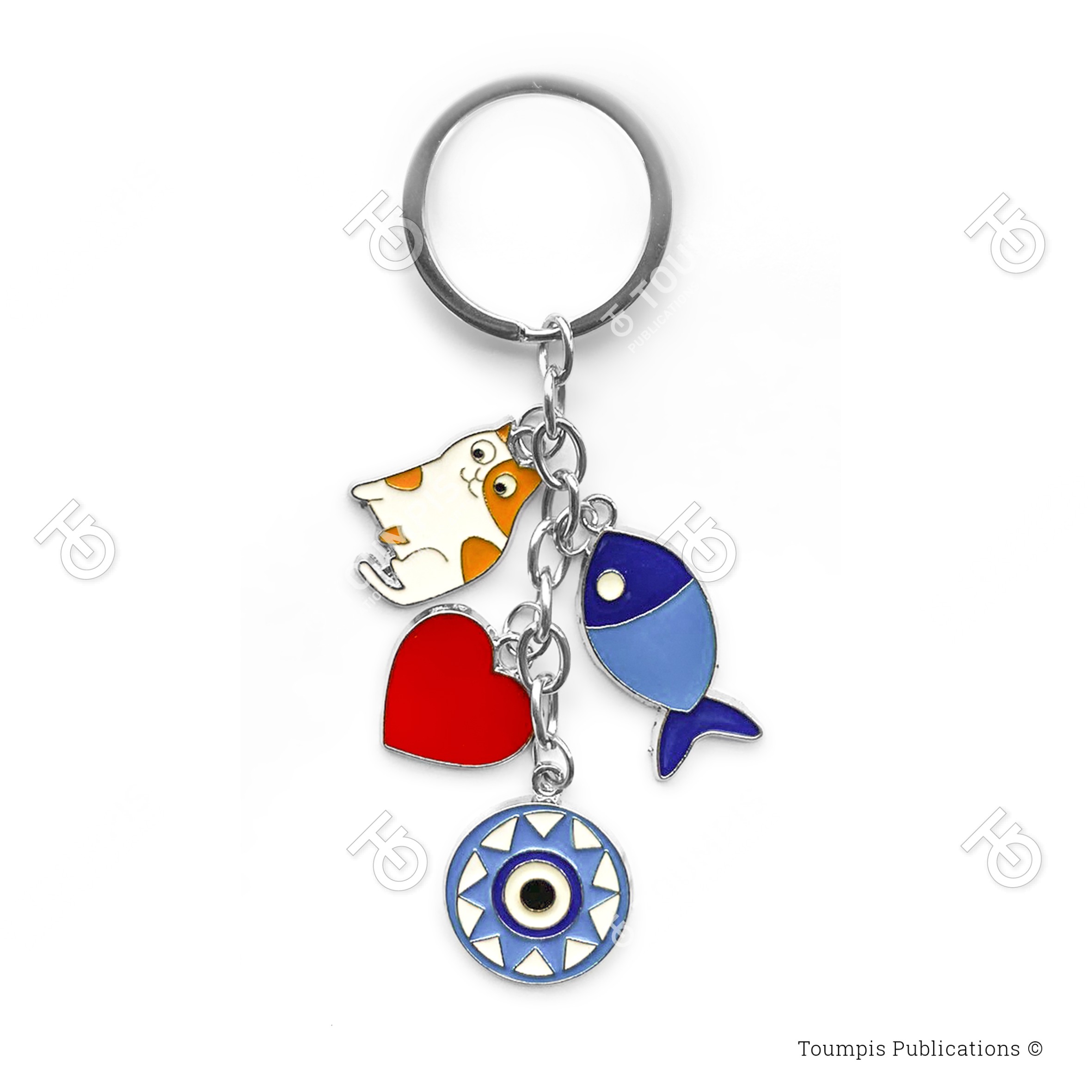 139_MKCG ματάκι, μάτι, γάτα, ψάρι, καρδιά, mataki, cat, fish, heart,evil eye, gata,